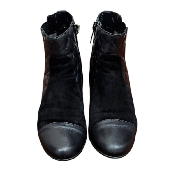 Aquatalia Womens Quilted Boot Size 7 Waterproof Black Leather Wedge Bootie - Picture 4 of 13